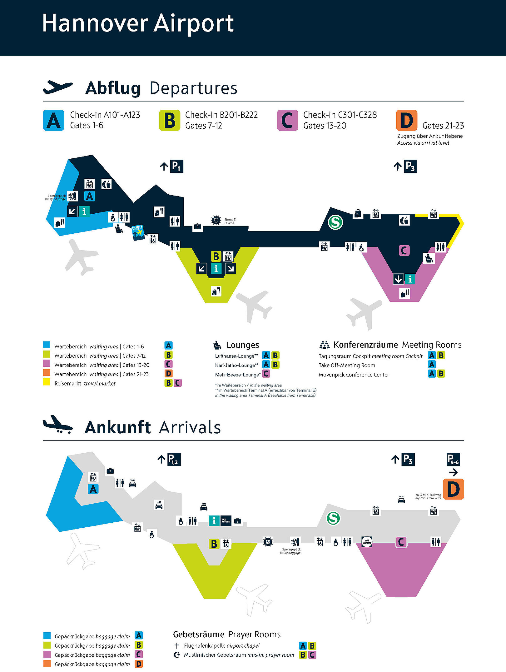 Grafik Übersichtsplan der Terminals