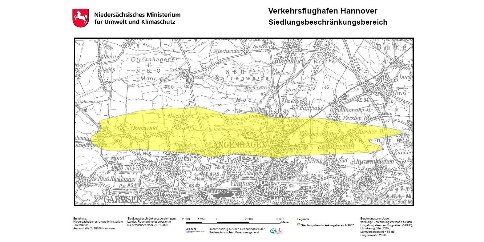 Karte Siedlungsbeschränkungen am HAJ